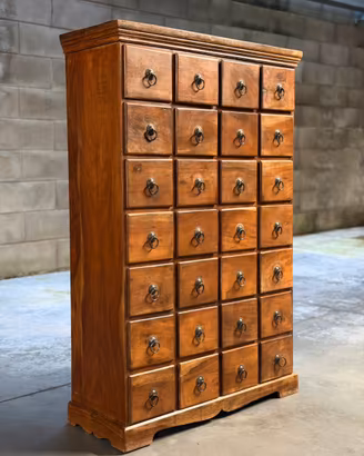 Mobile antico cassettiera in legno massello