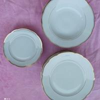 Piatti Porcellana bianca Bordo Oro Anni 60 Vintage