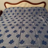 Copriletto matrimoniale 2 piazze blu satinato