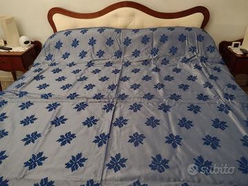Copriletto matrimoniale 2 piazze blu satinato