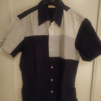 Camicia uomo gaudi tg.M blu scuro con fantasie bia