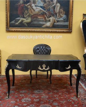 Scrivania stile Luigi XV ebanizzata cm.155