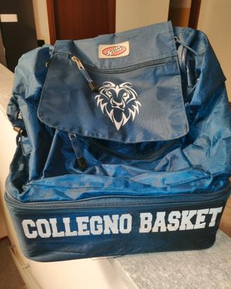 Zainetto sportivo blu basket per bambini o ragazzi