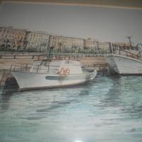 Acquarello porto di cagliari