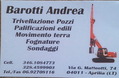 Lavori di trivellazione pozzi,scavi e giardinaggio