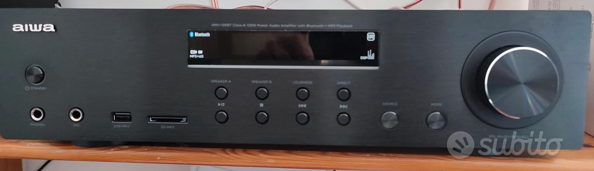 Amplificatore HiFi Aiwa AMU-120BT BK - Bluetooth, 120W, USB/SD, Phono, Per Audio Casa - Foto 10