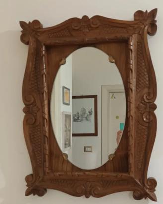 Specchio cornice legno vintage 60s