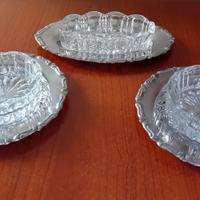 Set da tavola ciotoline cristallo e acciaio