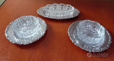 Set da tavola ciotoline cristallo e acciaio