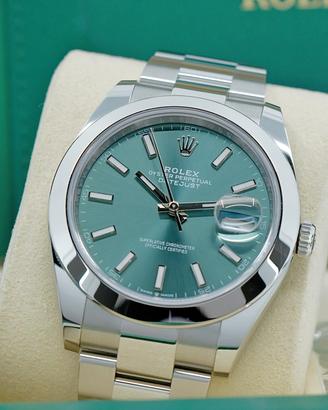 ROLEX DATEJUST 126300 VERDE MENTA 2026 NUOVO FULL 