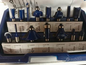 WORKPRO Set Frese per Legno 15 Pezzi, Codolo 8mm,