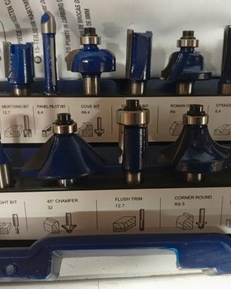 WORKPRO Set Frese per Legno 15 Pezzi, Codolo 8mm,