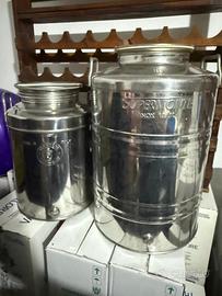 2 contenitori fusti olio inox 25L e 50L Supermonte