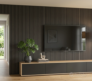 Pannelli fonoassorbenti decorativi in MDF Grigio