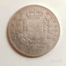 VITTORIO EMANUELE II, 5 LIRE