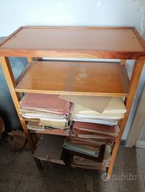 Libreria mobile 4 ripiani legno Vintage anni 60 