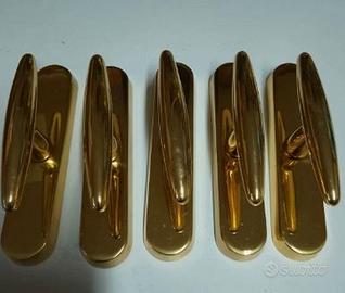 Maniglia ottone lucido per infissi esterni con dop