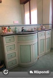 mobile bagno con marmo verde