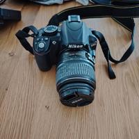 Nikon D3100 con obiettivo18x55 +obiettivo 55x200 +