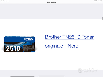 Toner Stampante Brother TN 2510XL da 3000 pagine