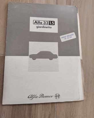 Press release alfa 33 giardinetta in italiano 