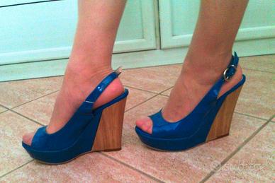 Sandali blu elettrico hot sale con plateau
