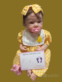 Reborn bambola con vestito giallo bambini 👧🏻 