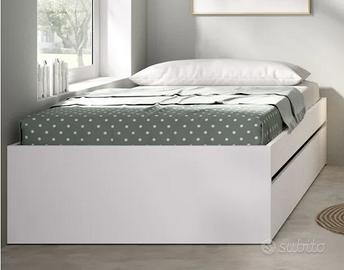 Letto singolo doghe + letto estraibile e materasso