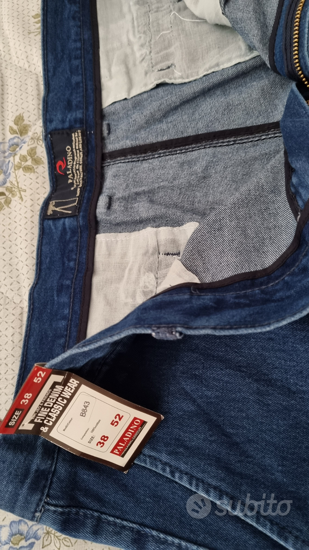 Paladino Jeans Uomo Classico 5 Tasche Denim Pantalone Blu Taglie Forti (52)  : : Moda