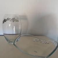 Vaso e centro tavola in vetro e argento Bohemia
