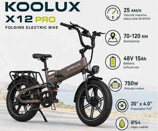 E-BIKE FAT PIEGHEVOLE 250W | AUTONOMIA FINO A 120