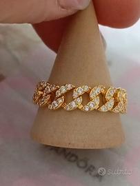 Anello Pandora maglia cubana oro