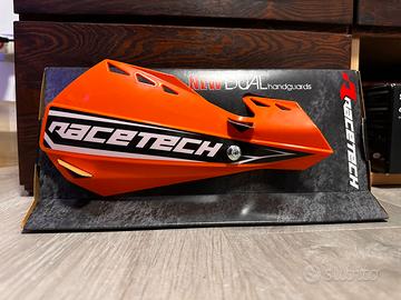 Racetech dual handguards paramani moto arancio