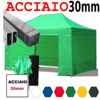 Gazebo 4,5x3 mercato impermeabile pvc telo verde