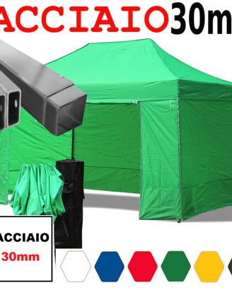 Gazebo 4,5x3 mercato impermeabile pvc telo verde