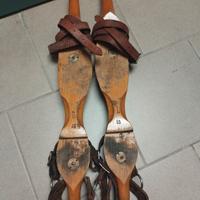 pattini legno ghiaccio d'epoca 