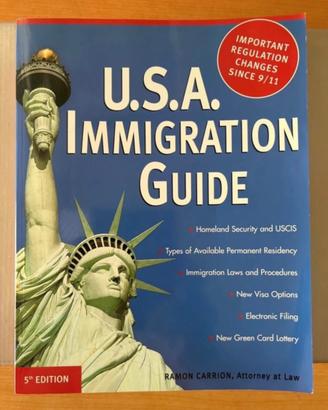 Libro guida “USA Immigration guide” testo in Ingle