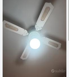 lampadario con pale per ventilazione 