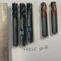 5 frese a candela da 8mm HSS