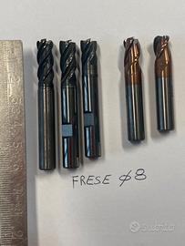 5 frese a candela da 8mm HSS
