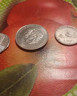 monete  americane  piu 2 cinquecento lire argento 