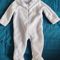Pigiama intero neonato Babidu azzurro ciniglia