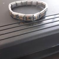 Bracciale acciaio oro 18 k