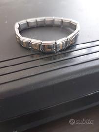Bracciale acciaio oro 18 k