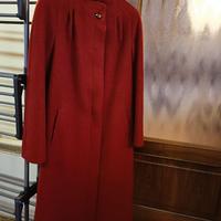 Cappotto donna rosso lungo in lana
