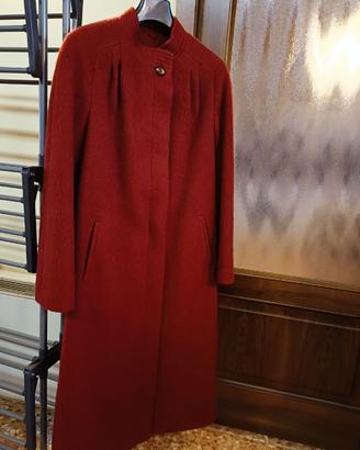 Cappotto donna rosso lungo in lana