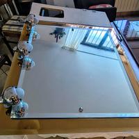 Specchiera bagno con mobiletto e accessori vari