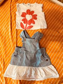 Completo maglia vestito jeans bimba 62cm Prenatal