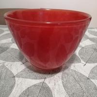 vaso vintage colore ocra arancio vetro spesso  1cm