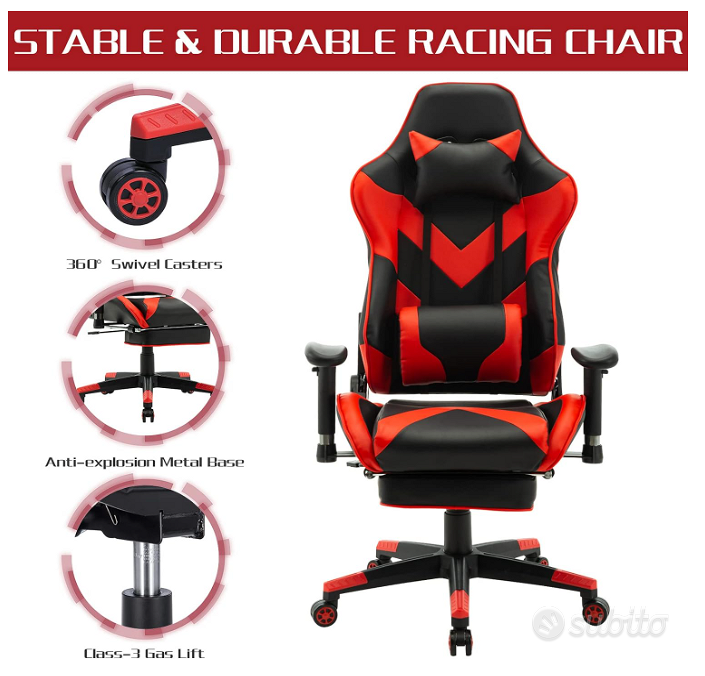 WOLTU Sedia Gaming Pelle PU Sedia UffiB07R9QHBR3 - Arredamento e Casalinghi  In vendita a Latina